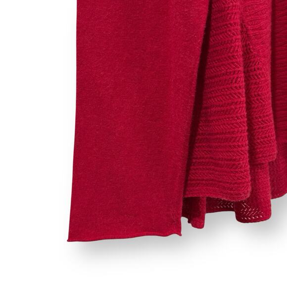 Eileen Fisher Sweater Cardigan Womens M Red Organic Cotton Cashmere Open Front - Picture 3 of 11